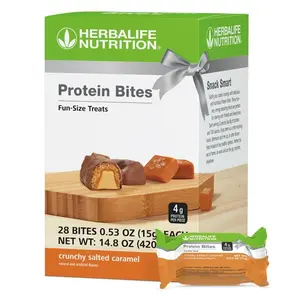 Herbalife Protein Bites Crunchy Salted Caramel 28 Bite Size Pieces Fun Size Treats with Protein Blend & Crunchy Cereal Bites for Daily Nutrition Snack