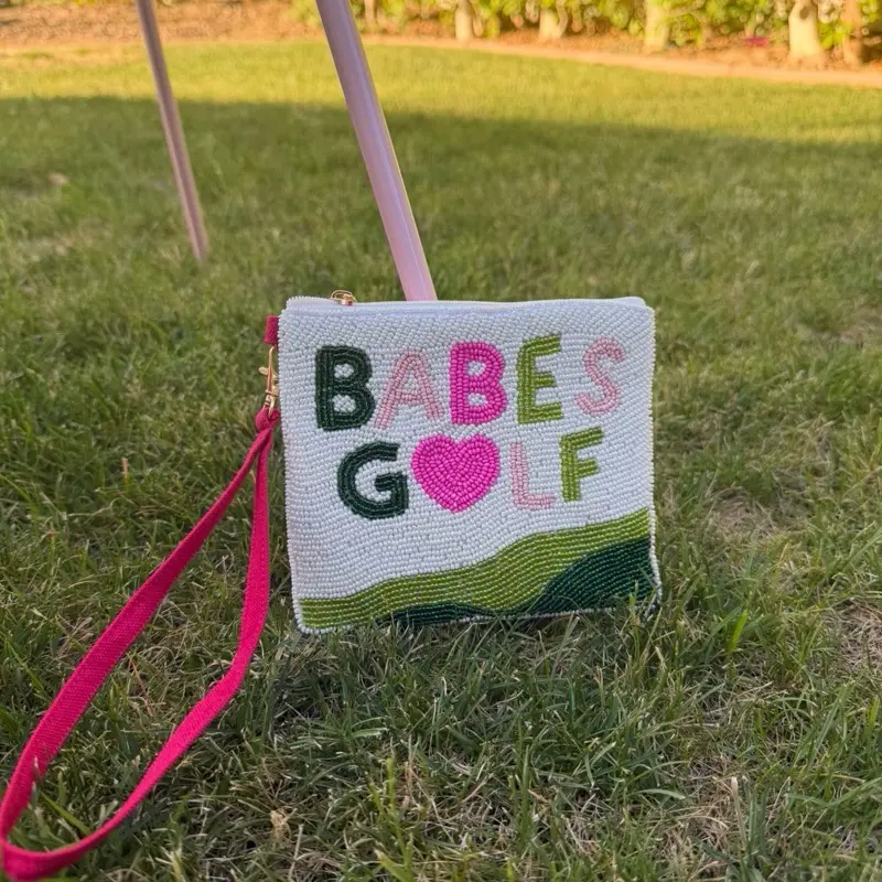 Babes Golf Beaded Pouch Bag