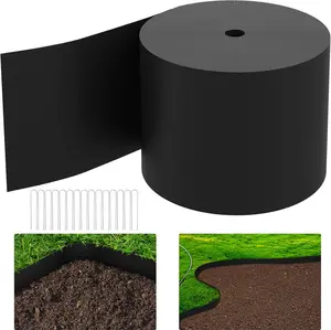 30 FT Grass Barrier Landscape Edging Coil - 5 inch Depth Terrace Board Edging - Flexible Garden Bed Weed Barrier for Lawn Area Backyard Driveway Path Sidewalk