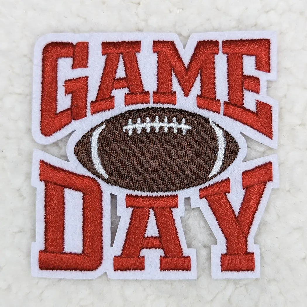 Varsity RED Game Day Embroidered HAT/POCKET Patch