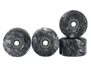 Apex New Street Wheels - 61D Urethane - ABEC-9 Bearings - "Grey & White Swirl"