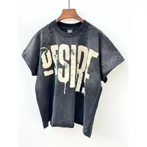 Men's Printed Letter Loose graphic tee Short Sleeve, Punk Art Wasteland Style Spray Horse BOX TEE Ultra Loose Tank Top Short Sleeve Menswear Tshirt Breathable Cargo Distressed Hem Jeans Pants Ripped Streetwear Tropical