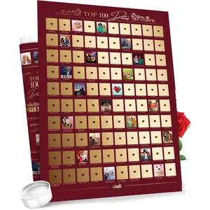 DateBox Top 100 Date Ideas Scratch off Poster - Ultimate Couples Gift - Perfect Valentine's Day & Anniversary Gift - Christmas