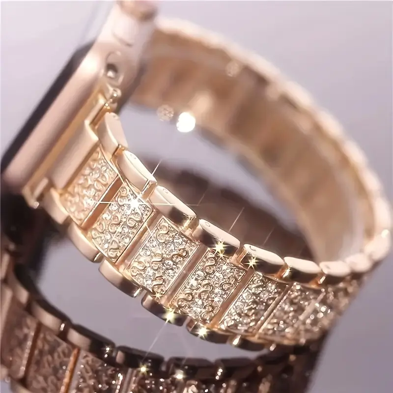Stainless Steel Band for Apple Watch Band 49mm 46mm 42mm 44mm 40mm 45mm 41mm 38mm Luxury Bling Rhinestone for iWatch Series 11 10 9 8 7 6 SE2 Ultra 49mm Metal Wriststrap, Diamond Stylish Wristband,iWatch Strap, Fashion Lovers