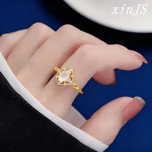 European and American high-end romantic goose egg moonlight ring, wedding engagement anniversary, birthday gift, exquisite packaging  crown design ring