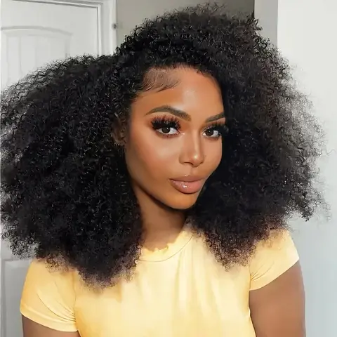 【New Arrival】Afro Kinky Curly Half Wig Flip Over Wear Go Glueless Wig Salon Quality 200 Density 100% Human Hair Drawstring Wig for Beginners #Sohochic