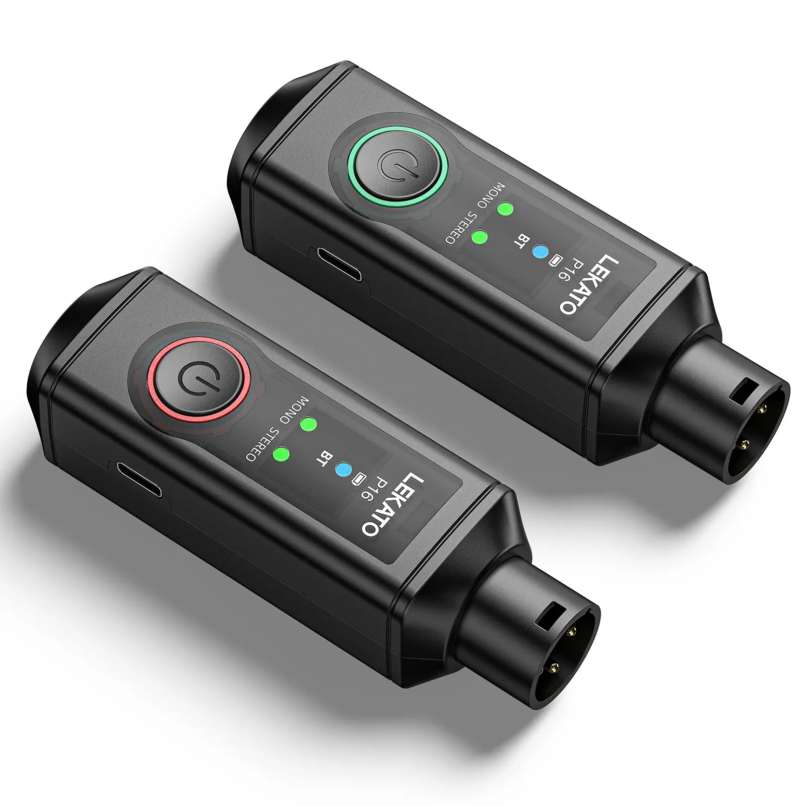 LEKATO XLR Bluetooth Receiver Wireless Adapter BT 5.3 48kHz/24bit 165ft Range for Mixing Console Desk Audio Mixers Speakers DJ PA Systems 15H Battery Life (1 Pack for Mono 2Pack for Stereo)