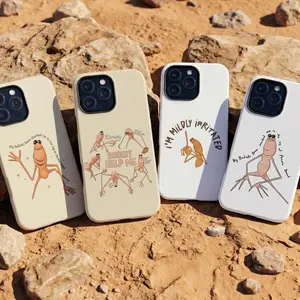 Marcus The Worm Meme Glossy Tough Phone Case 11 to 17 series S23 to S25 - Robert Help Me Funny Gamer Quote Protect Phone Case - Mildly Irritated Desert Creature Aesthetic Gift for Cases For 11 12 12Pro 12 Promax 13 14 15 16 17Pro