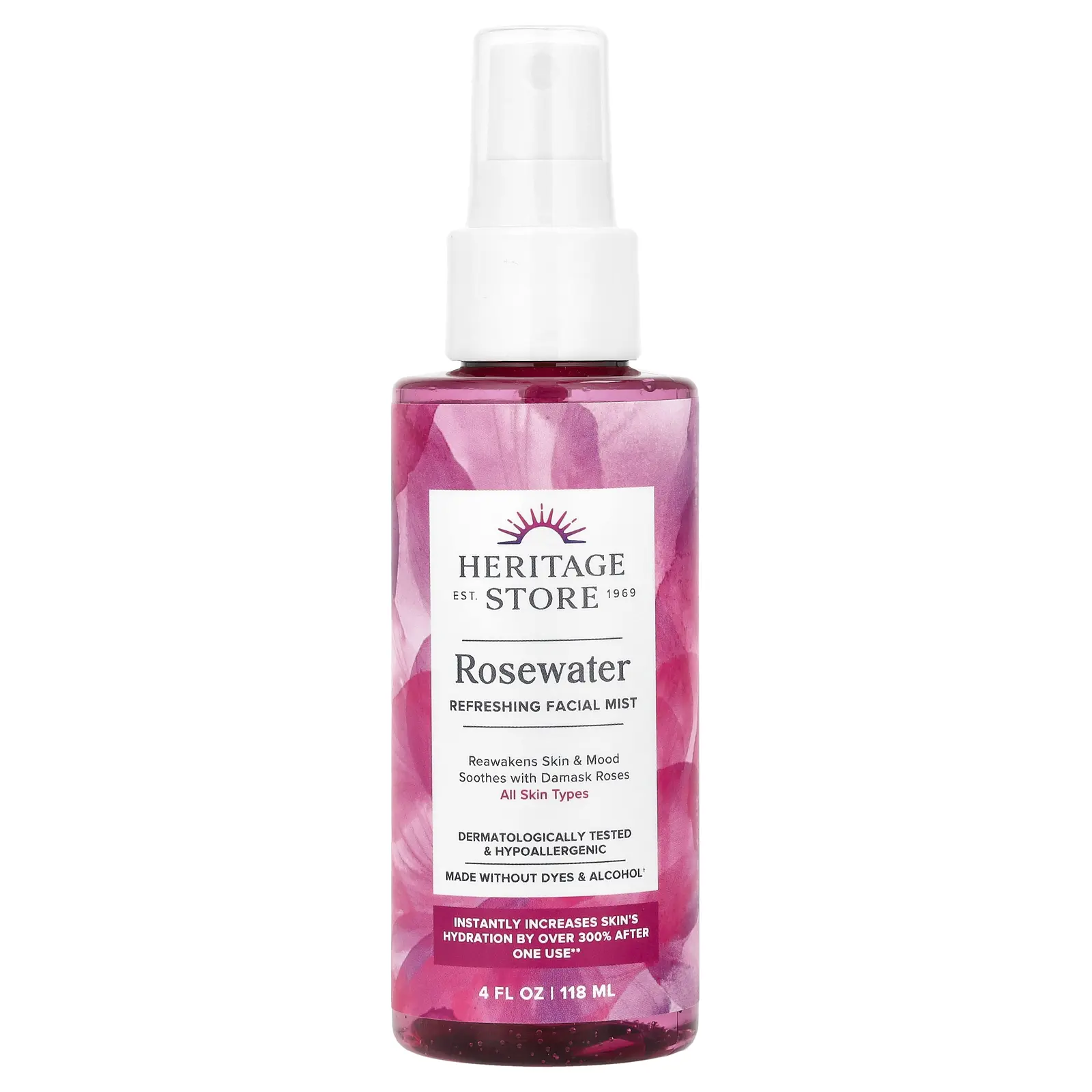 Heritage Store Rosewater Refreshing Facial Mist, 4 fl oz (118 ml) Heritage Store Rosewater Refreshing Facial Mist, 4 fl oz (118 ml)