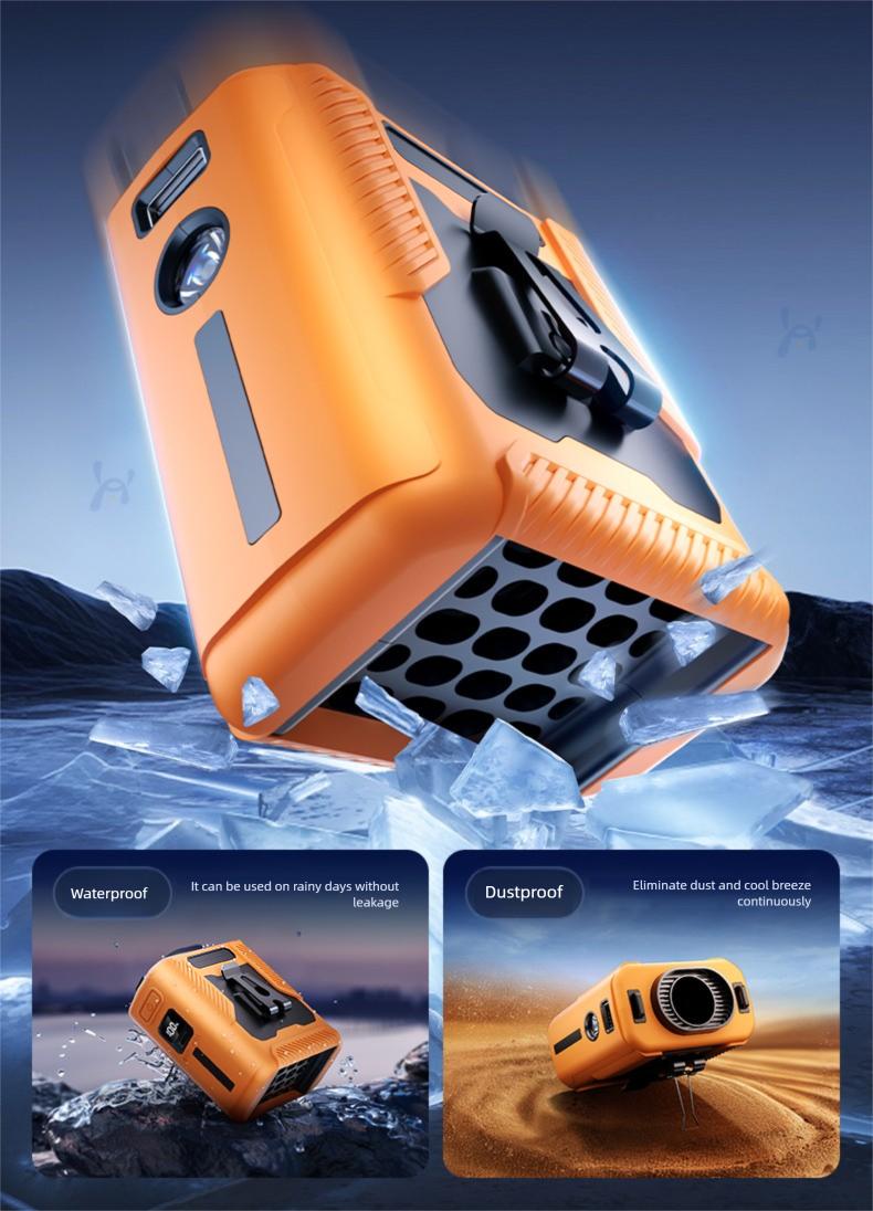 HOOYS Personal Waist Portable Rechargeable Fan, 6000mAh Battery Power bank, 5 Speeds 5300RPM Airflow, LED Light, Wearable Belt Fan for Outdoor, Jobsite, Farms, Traveling, Fishing HOOYS Personal Waist Portable Rechargeable Fan, 6000mAh Battery Power bank, 5 Speeds 5300RPM Airflow, LED Light, Wearable Belt Fan for Outdoor, Jobsite, Farms, Traveling, Fishing