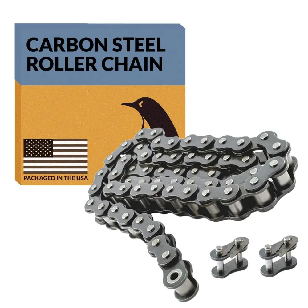 #40 Roller Chain-10 Feet + 2 Free Connecting Links-Steel Chains For Bicycles, Mini Bikes, Motorcycles, Go-Karts, Home And Machinery