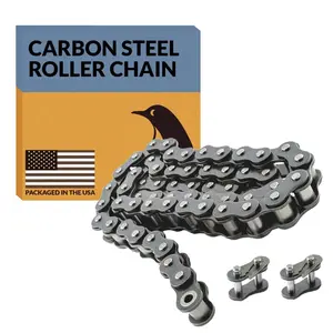 #40 Roller Chain-10 Feet + 2 Free Connecting Links-Steel Chains For Bicycles, Mini Bikes, Motorcycles, Go-Karts, Home And Machinery