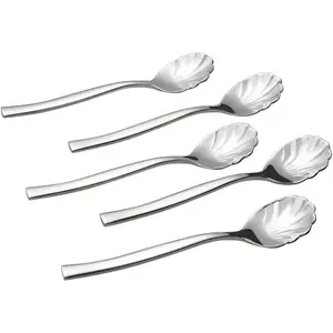 12 Pieces Stainless Steel Shell Shape Sugar Spoon, Vintage Shell Shape Stir Spoons