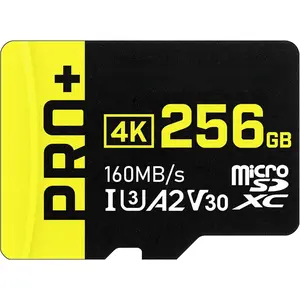 A2 Pro Plus Card 256GB  SDXC UHS-I U3 A2 V30, Read/Write up to 160/110 MB/s for -, Steam Deck, Tablets, Smartphones with Adapter TPPMSDX256GIA2V3003