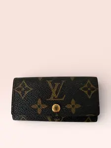 Pre-owned Louis Vuitton Canvas Small Leather Goods Monogram 4 Ring Key Holder 1996