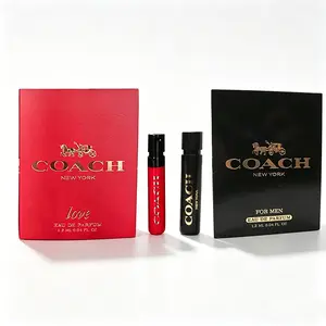 2-piece COACH Love + For Men fragrance Eau de Parfum sample set (0.04 oz/ 1.2 ml) Long-lasting Scent, Portable Size for couples on a date.