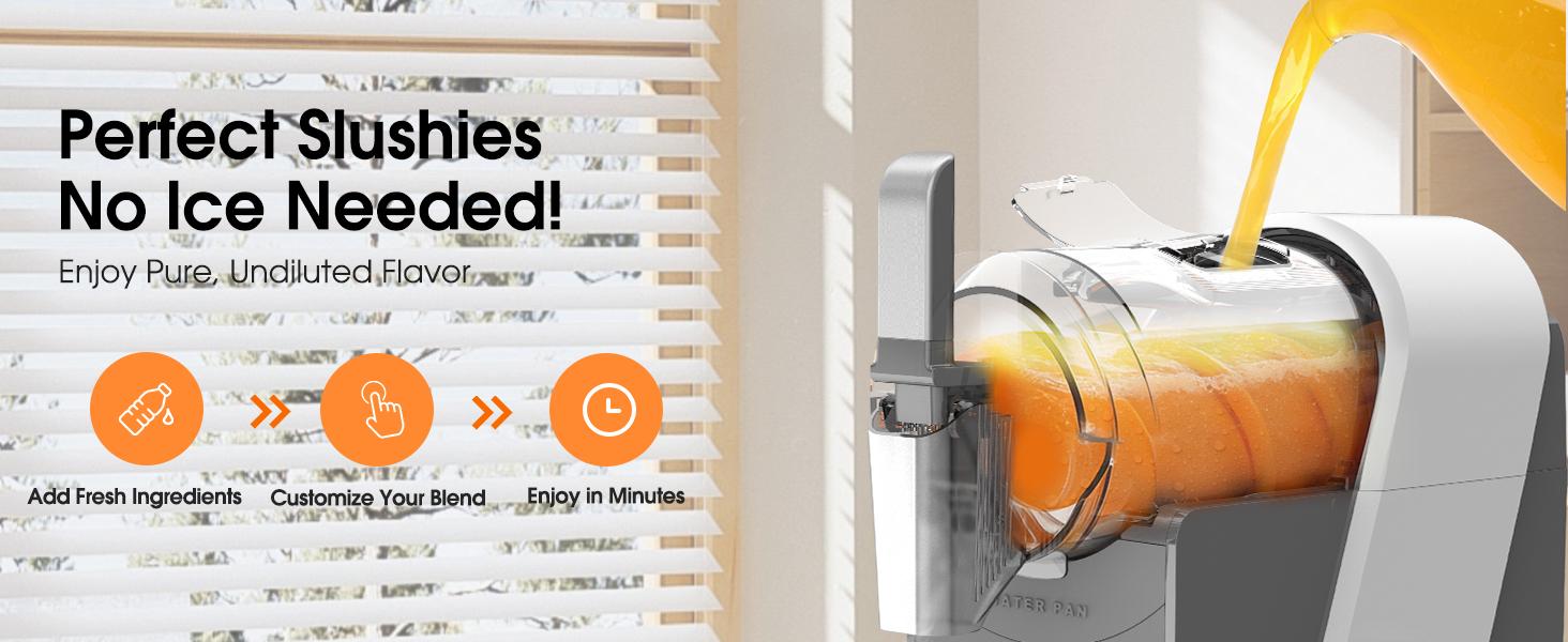 SOOPYK Slushie Machine,Frozen Drink Maker with Self-Cleaning for Home,Rapid Chill Technology,No Ice Needed,Adjustable Hardness,6 Preset,Gray&Sliver,Margaritas, Frappes,Milkshakes