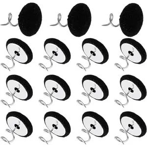 24-Pack Upholstery Pins, Linen-Coated Bed Skirt Pins, Mini Twist Buttons, Fabric Holders for Securing Bed Skirts, Sofa Covers, Armchair Pads, Armrest Covers, Black