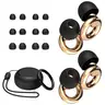 JUSTRVN Adult Sound-Dampening Ear Plugs Multipack - 2-Pair Reusable, Skin-Friendly Silicone Ear Tips, Lightweight Metallic Finish, Durable, with Case, Lanyard, Box - for Musicians, Events