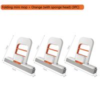 Folding mini mop + Orange (with sponge head) (3PC)