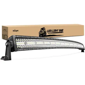 Nilight 50 Inch LED Light Bar Curved Triple Row Spot Flood Combo LED Work Light 384 LED Chips High Power LED Driving Lights Off Road Lights for Trucks SUV UTV ATV Truck 4x4 Boat light pod offroad Autos Automotive  dealsforyoudays