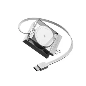 SHARGE Retractable 65W USB C Charger with GaN Power Wall Charger, Retractable Cable, 2 Devices PD Fast Charging for MacBook Pro/Air, iPhone 16, Pixel Book, iPad Pro Black