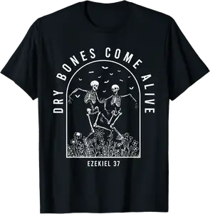 Dancing Skeleton Dry Bones Come Alive Christian Halloween T-Shirt - Diamoniqu Shop 85B0DDG64HF4