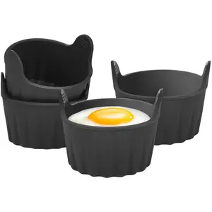 Essential Air Fryer Silicone Egg Poacher Set, Reusable Microwave Oven Baking Cups, Silicone Muffin Pan, Silicone Molds, BPA Free, Perfect for Souffles, Muffins, Cupcakes, Desserts