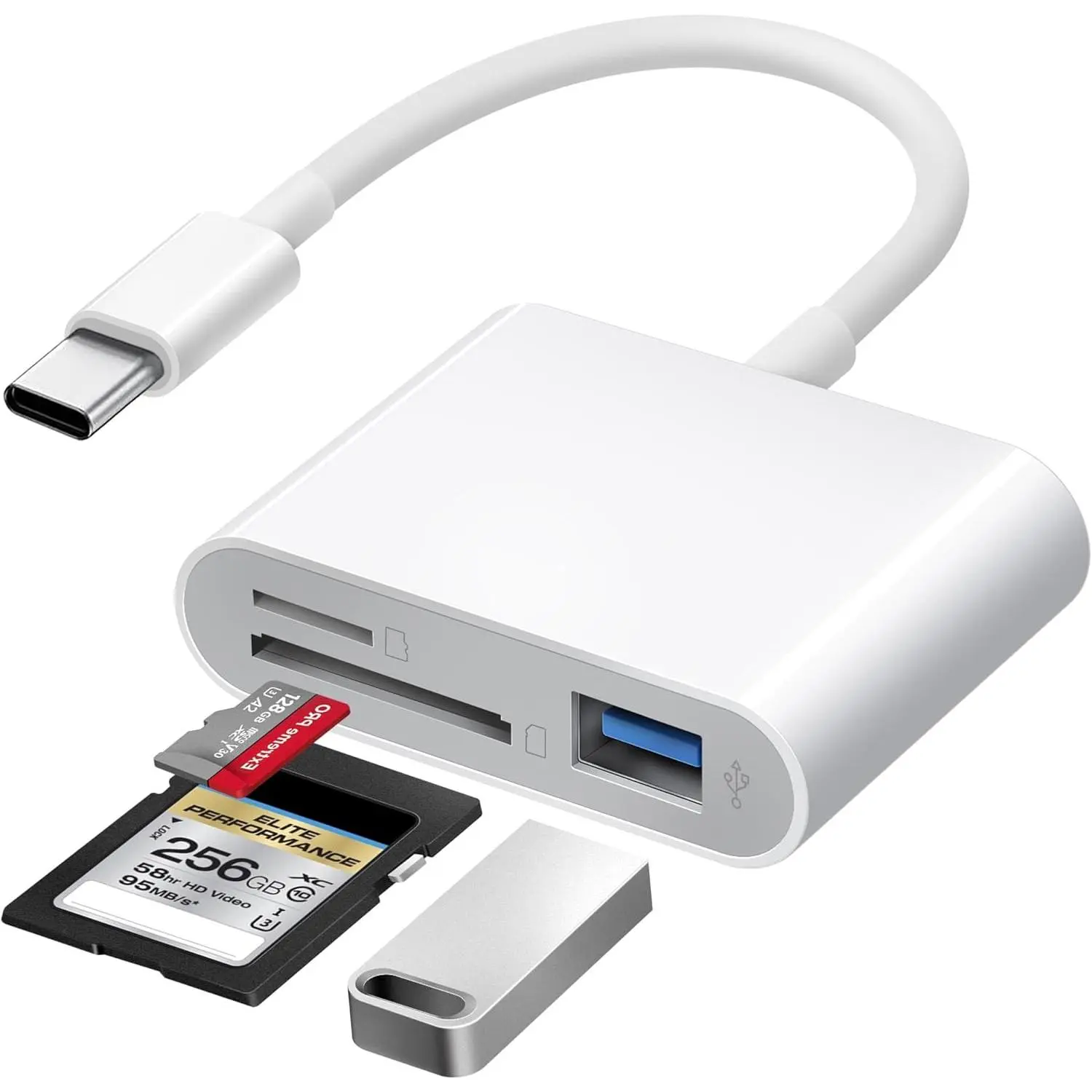 SD Card Reader for  USB C, USB-C to SD/TF Memory Card Reader for  15/16 Pro Max with USB Port, High Speed Camera Adapter Compatible with iPad/MacBook Pro/Air, Android Phones and Tablets