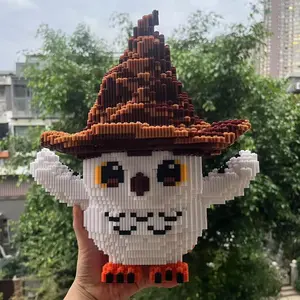 5200pcs Halloween Magic Hat Owl Parrot 3D Jigsaw Puzzle Blocks, Creative Decoration for Room, Birthday/halloween/xmas Gift, Personal Use