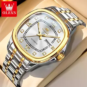OLEVS brand luxury high-grade square flagship fully automatic mechanical watch men's new luminous waterproof dual calendar men's watch 9810