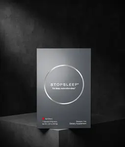 STOP SLEEP - Melatonin-Free Sleep Drink with Magnesium Biglycinate, Zinc, Tart Cherry, Chamomile, Valerian, Lemon Balm, Passionflower, L-Theanine, Glycine & GABA - Fall Asleep Faster, Stay Asleep Longer, Wake Refreshed (7 or 21 Sachets)