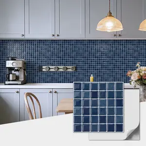 Mosaic Tile Exterior Wall Sticker, 3D Crystal Dropper Layer, Waterproof, Stain Resistant, High-Definition, 12/24 Pieces, Home Decoration