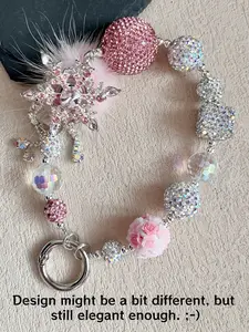 Elegant Rhinestone Keychain Decoration Chain, Rotating Snowflake Accent Gift, Unique Personalized Accessory for Special Occasions, Bling Bling Keychains