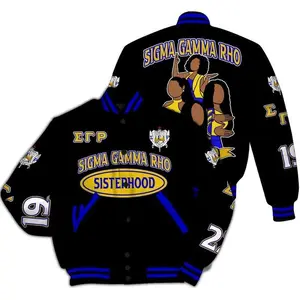 Sigma Gamma Rho Varsity Jacket, Sisterhood Style Baseball Coat, Greek Life Streetwear Fashion, Trendy Unisex Casual Outfit Gift