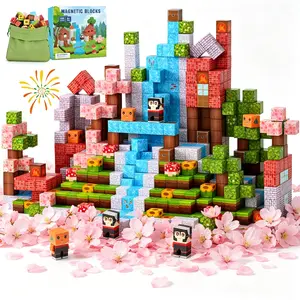 100PCS Magnetic Building Blocks, 3D Pixel Magnetic Cubes for Kids 3+, Strong Magnet STEM Educational Toy, Screen-Free Creative Play, Easter Birthday Party Gift