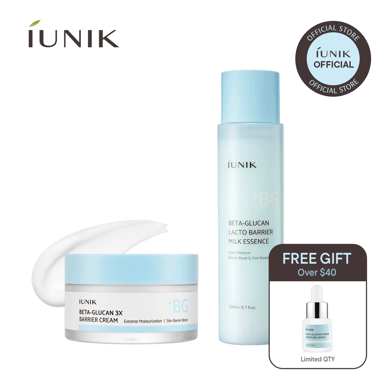 [IUNIK Official] 3X Barrier Moisture Duo_3X Barrier Cream + Lacto Milk Essence | summervibes