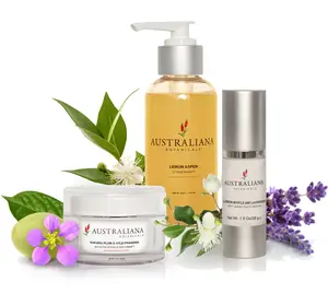 Australiana Botanicals - 3 Step Trio Set - Simple Daily Routine - cleanser, moisturizer and anti-aging serum - all botanicals - zero harmful ingredients - pure, nat Cream ural & safe skin and body care. Moisturizing Lemon Lavender Skincare Hydrating