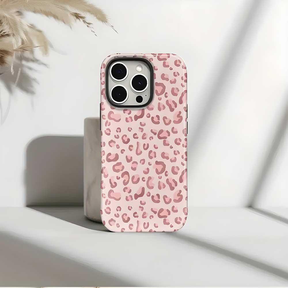 Pink Leopard Print 2-in-1 Phone Case for iPhone 16 Pro — Drop-Resistant Protective Cover for iPhone 17