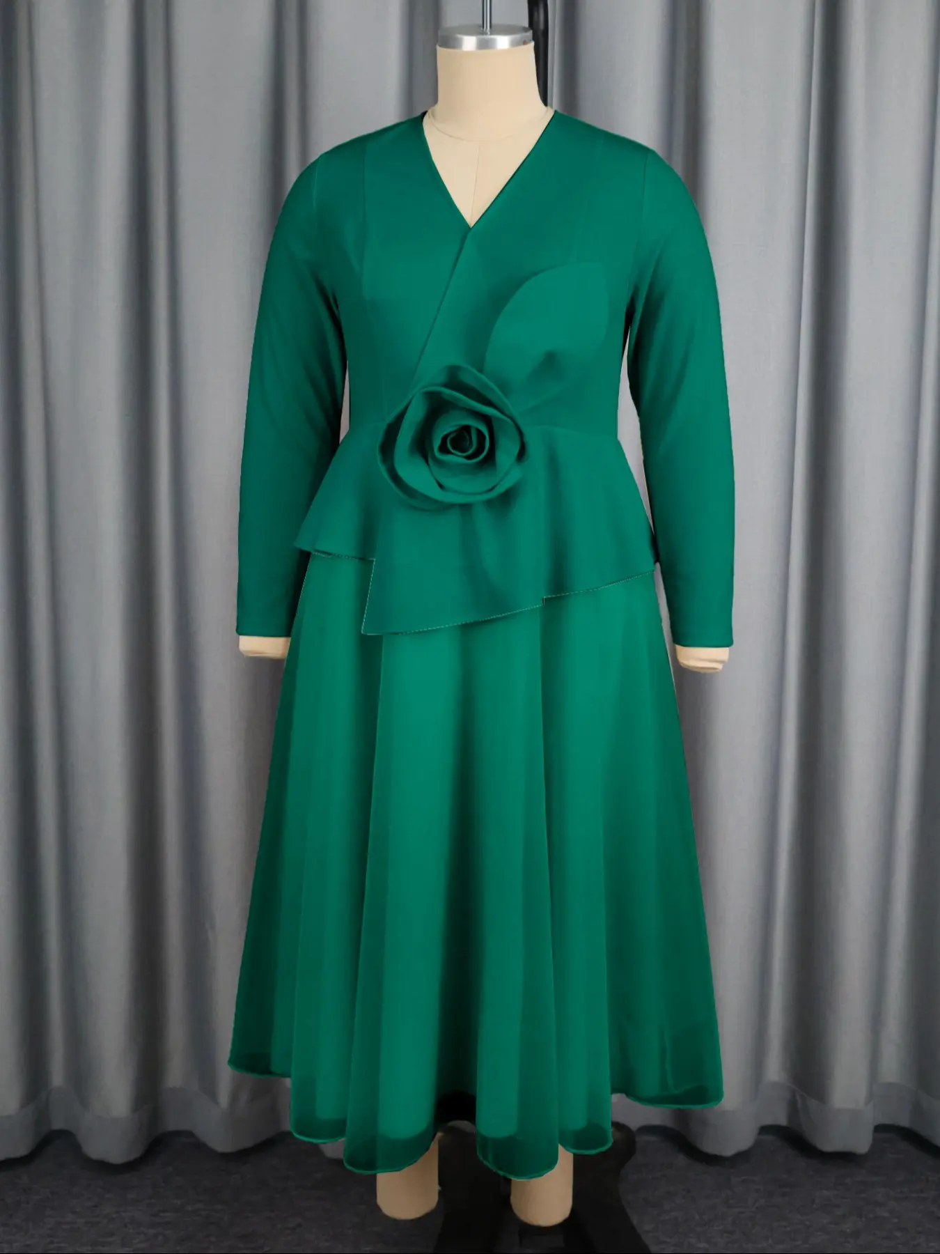 Women Petal Tulle Midi Peplum Dress Long Sleeves Wrap V-Neck Flowy Dresses Party Wedding Guest Business Formal Elegant - TikTok Shop Women Petal Tulle Midi Peplum Dress Long Sleeves Wrap V-Neck Flowy Dresses Party Wedding Guest Business Formal Elegant - TikTok Shop