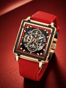Skmei Men's Quartz Watch, Large Dial, Hollow Design, Casual Style, Silicone Strap, Precise Timekeeping, Comfortable Wear, Perfect Gift