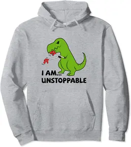I'M UNSTOPPABLE T-rex Dinosaur Funny Cute Trendy Pullover Hoodie - Matthewmatt Shop 55B0CHDXP8YD