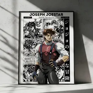 JoJo's Bizarre Adventure Joseph Joestar Anime Poster, Manga Wall Artwork Prints, Home Decor Gift
