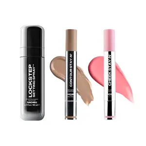 sacheu Lockstep Setting Spray + Cheek STAY-N + Contour STAY-N - Full-Face Base Makeup Set, Build Your Own 16 Hour Wear Cosmetic Kit