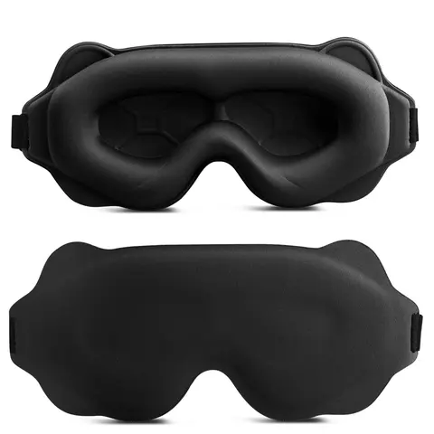 3D Sleep Eye Mask for Men & Women Lash Extension Friendly Travel Blackout Blindfold with Adjustable Strap,1Count