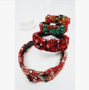 Love and Repeat - Christmas Theme - Knotted Handmade Headband