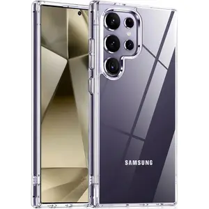 Entronix Clear Case for Galaxy S24 Ultra, Crystal Clear Transparent Bumper Cover Cellphone Smartphone Wireless Dustproof