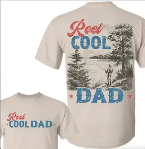 Vintage Fishing Reel Cool Dad 2 Sided Graphic Tee, FatherHood Funny Dad Shirt, Father Day Gift, Fishing Outdoors Gift