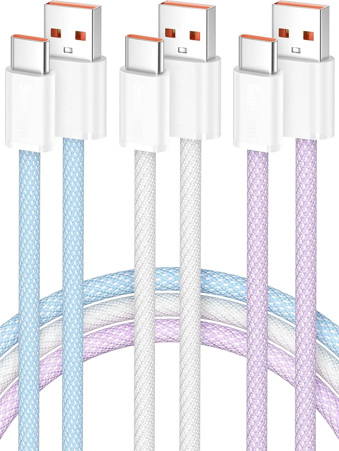USB C Cable 10FT 3-Pack, USB A to USB Type C Long Charger Cord, 3A Fast Charging Compatible with iPhone 15 16 17 Pro, Samsung S24/S23 S22/Note 20/10, Car Play, Apple iPad Android Accessories