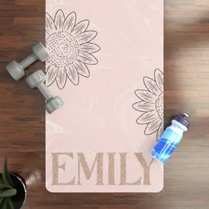 Personalized Yoga Mat, Custom Exercise Mat, Printed Meditation Prayer Fitness, Gift for Her, Yoga Accessories, Pink